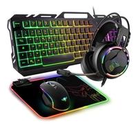 Spirit of Gamer - Ultimate 300, Pack Clavier Souris Gamer 4en1, Casque Gaming & Tapis RGB, pour PC, PS5, PS4, Xbox One, Clavier Gamer AZERTY FR, Touches Anti-Ghosting, Souris Gamer 8 Boutons 8000 DPI