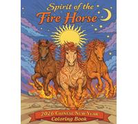 Spirit of the Fire Fire Horse: 2026 Chinese New Year Coloring Book: 26 Unique Designs for Strength, Liberty, and Luck