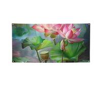 Spirit of the Lotus Bannière imprimée à suspendre pour fête d'Halloween et de Noël - 60 x 120 cm - Toile de fond pour photographie - Tapisserie murale pour toile de fond d'anniversaire, décoration