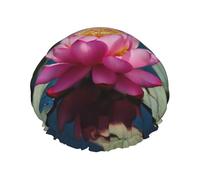 Spirit Of The Lotus Bonnet de douche réutilisable pour femme avec élastique double couche pour cheveux longs