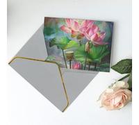 Spirit of the Lotus Carte de vœux vierge imprimée - Carte de Noël, cartes de remerciement, carte d'invitation, festival, cartes de vœux et toutes les occasions - Gris clair