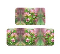 Spirit Of The Lotus Lot de 2 tapis de cuisine antidérapants ergonomiques pour cuisine, bar, bureau