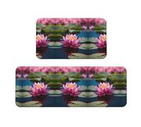Spirit of The Lotus Lot de 2 tapis de cuisine antidérapants pour évier et buanderie Motif Noël