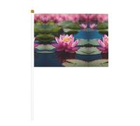 Spirit of the Lotus Print Drapeau portable, compact et léger, adapté pour les défilés, les événements et le soutien des fans