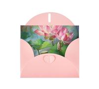 Spirit of the Lotus Prints Carte de vœux horizontale en papier nacré pour cartes d'anniversaire et toutes les occasions, rose