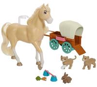 Spirit Tier-Babysitting avec Chica Linda Set de jeu avec cheval (21 cm), chariot, fonction d'activation des sabots, 3 animaux et accessoires, super cadeau pour les enfants à partir de 3 ans