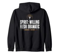 Spirit: Willing Flesh: Dramatic Romans 7 Humour chrétien Sweat à Capuche