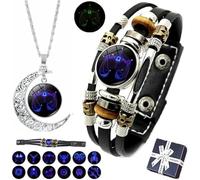 Spiritio Bracelet en cuir multicouche réglable avec signes du zodiaque et esprit du zodiaque pour homme et femme, taille unique, Cuir, Pas de gemme