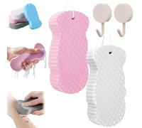 Spirittion/Ambirenton Lot de 2 éponges de bain exfoliantes magiques Flairaura - Éponges de bain exfoliantes 3D super douces - Éponges pour la peau éclatante - Douces pour la peau et réutilisables