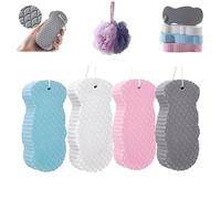 Spirittion Magic Exfoliating Bath Sponge, Lilyrhyme/Naivetu 3D Super Soft Exfoliating Bath Sponge, Skin Friendly Reusable Painless Scrub Exfoliating for Body, Face, Feet (Mix*4)