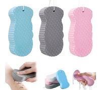 Spirittion Magic Lot de 3 éponges de bain exfoliantes super douces pour le corps, éponges de bain exfoliantes magiques 3D, réutilisables pour adultes, enfants et femmes (3 pièces-4)