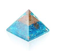 Spiritual Elementz Pyramide d'orgonite turquoise chargée Reiki (0,9 cm) avec cristal transparent en cuivre (pierre pour nettoyer vos centres d'énergies)