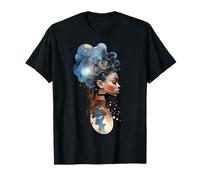 Spiritual Melanin Queen Portrait Afro Femme T-Shirt