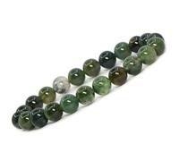 Spirituellementbien Bracelet Agate Mousse perles de 8 mam AA + fleur de vie et un pochon cdeau Offert. Un véritable bijoux naturelle - idée cadeau de noel originale