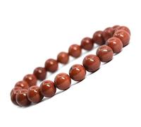 Spirituellementbien Bracelet pierre perles véritable de 8 mm AA + fleur de vie. Un véritable bijoux naturelle - idée cadeau de noel original lithotherapie (Jaspe Rouge)