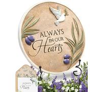 Spiritwind Pierre commémorative de jardin avec support | Plaque de condoléances de 25,4 cm pour les proches perdus avec carte de condoléances | Cadeau de deuil, condoléances pour décoration intérieure