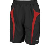 Spiro Hommes Micro-Team Short de sport / Pantalon de sport RW1478 (2XS) (Noir/Rouge)