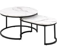 Spiro table basse Ø70cm, 2 pcs. marbreReproduction blanc.
