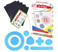 Spirograph,15 pcs Spiral Designer,Spirograph Deluxe Set,Dessin Spirale Ensemble,Spirographe Enfant,Cartes à Gratter Pour Enfants,Spiral Design Pochoir,Multifonctionnel Modèles de Dessin pour Enfants