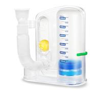 Spiromètre incitatif pour adulte, appareil d'exercice pulmonaire, appareil d'entraînement respiratoire - Mesure du volume d'inhalation de 6 000 ml, équipé d'un indicateur de débit de balle et d'un