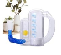 Spiromètre respiratoire pour poumons adulte 5000 ml avec indicateur de débit, polystyrène transparent avec tube bleu, 18 x 17 x 7 cm