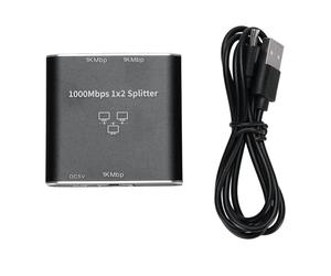 SPIRTTEUR ETHERNET CHEOTIME 1 à 2 1000 Mbps à Haute Vitesse, Splitter de câble Ethernet RJ45 Gigabit 1 à 2, Splitter Internet avec câble d'alimentation USB pour IPTV Router PC