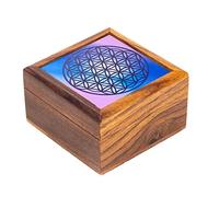 Petite boite à bijoux Fleur de Vie en bois