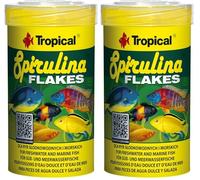 SPIRULINA Flakes 100ml / 20g - Nourriture avec spiruline pour Poissons d'eau Douce et d’Eau de mer (Lot de 2)