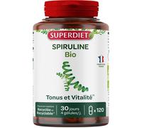 Super Diet - Complément alimentaire Spiruline Bio - Tonus et vitalité - 120 gélules