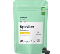 Spiruline Bio 500 mg, Pure et Naturelle, Cure de 1 mois, Réduit la Fatigue, Favorise l'Immunité, 120 Comprimés Vegan, Riche en Protéines et Phycocyanine, Essentials by Novoma