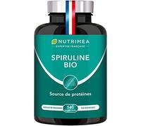 Spiruline BIO - Sans Excipients & OGM - 19% de Phycocyanine - Riche en Protéines, Fer & Antioxydants - Nutrimea - 540 Comprimés Vegan de 500 mg - 6 Mois de Cure - Fabriqué en France