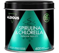 Chlorella Bio + Spiruline Bio Comprimés - 600 Comprimés - 3000mg par Dose Journalière - Anti Fatigue & Immunité Adulte - Phycocyanine & Protéines - Vegan - DETOX - Sans Additif - Certifié Bio
