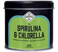 Spiruline et Chlorella Bio - 500 comprimés - 1500 mg par dose - Algue Spiruline et Algue Chlorella - Sans Additifs - Effet Saciante - Detox - Protéine Végétalienne Biologique - Sans Plastique