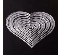 Spirworchlan 12 pcs Cœur DIY Coupe Dies Pochoirs Album de scrapbooking carte Embosing Craft Kit