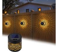 SpirWoRchlan Applique murale solaire d'extérieur en plastique noir à énergie solaire pour terrasse, escalier, mandalas, clôture étanche, pour jardin, terrasse, cour, décoration 1 pièce