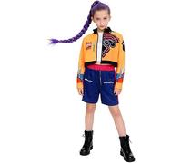 SpirWoRchlan Costume de chasseur de démons pour Halloween, cosplay, carnaval, tenue Rumi Mira Zoey pour enfants, costume de chasseurs de démons K Pop pour enfants (orange, 5 à 6 ans)