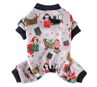 SpirWoRchlan Décorations de Noël, chemise pour animal de compagnie, imprimé floral, confortable, doux, adorable col rond, déguisement à quatre pattes style chemise de Noël cool pour chien et chat