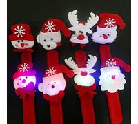 SpirWoRchlan Lot de 4 bracelets de Noël lumineux à DEL pour enfants, garçons et filles, cadeaux de Noël, jouets de Noël (rouge)
