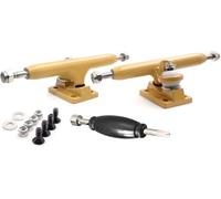 SPITBOARDS 32 mm Fingerboard Pro Trucks, avec Real Lock-Nuts, Single Axis, Hard Kingpins, Uréthane Rubber Ring Bushings, Baseplate Solide, Hangers optimisés, Largeur 32mm (Jaune)