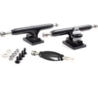 SPITBOARDS 32 mm Fingerboard Pro Trucks, avec Real Lock-Nuts, Single Axis, Hard Kingpins, Uréthane Rubber Ring Bushings, Baseplate Solide, Hangers optimisés, Largeur 32mm (Noir)