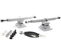 SPITBOARDS 32 mm Fingerboard Pro Trucks, avec Real Lock-Nuts, Single Axis, Hard Kingpins, Uréthane Rubber Ring Bushings, Baseplate Solide, Hangers optimisés, Largeur 32mm (Blanc)