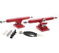 SPITBOARDS 32 mm Fingerboard Pro Trucks, avec Real Lock-Nuts, Single Axis, Hard Kingpins, Uréthane Rubber Ring Bushings, Baseplate Solide, Hangers optimisés, Largeur 32mm (Rouge)