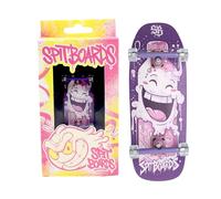 SPITBOARDS 34 mm Fingerboard Oldschool Cruiser Pro Complete Setup, bois pré-assemblé 5 couches, Pro Trucks, roues à roulement en uréthane souple 60D, graphiques réels, ruban en mousse laser « Milk