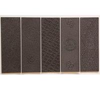 SPITBOARDS Fingerboard Grip Tape 5 Designs Lasered Designs 110 x 38 mm (1 mm d'épaisseur) 5 pièces noires pour Finger Skate Grip Tape Cellular Rubber Foam Rubber