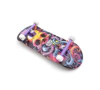 SPITBOARDS Jeu complet de touches en bois 34 x 96 mm, pré-assemblé, 5 couches de bois, camions professionnels avec écrous de blocage, roues à roulement CNC, graphiques d'usure réelle, bande