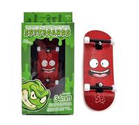 SPITBOARDS® Jeu de Touches 34 mm x 96 mm | Plate-forme en Bois Véritable | Trucks Pro Avec Écrous de Blocage et Bagues Professionnelles | Roues en Polyuréthane Avec Roulements | Face