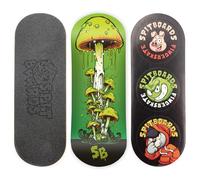 SPITBOARDS Planche à doigts 34 mm - Bois véritable (5 couches) Forme de rue classique Popsicle - Dimensions : 34 x 96 mm - Deck graphique unique (tenue réelle) - Concave optimisé - Mushroom vert