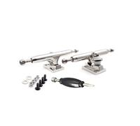 SPITBOARDS® Trucks Pro Trucks de 36 mm avec écrous de blocage véritables, bagues en caoutchouc uréthane, crochet optimisé, largeur 36 mm, pour réglage et montage de la touche (argenté)