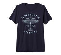 Spitfire Aircraft Blueprint | WW2 Supermarine Fighter Plane T-Shirt Haut de Gamme