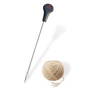 SpitJack Viande 30,5 cm Aiguille de cuisson et ficelle de cuisson de boucher Kit pour coudre le porc entier, le porc, le poulet rôti et la dinde. Aiguille SS de 30,5 cm et 58,5 m de ficelle de cuisine